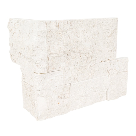 Msi Mayra White Splitface Ledger Corner 9'' x 18'' Limestone Wall Tile, 4PK ZOR-PNL-0145